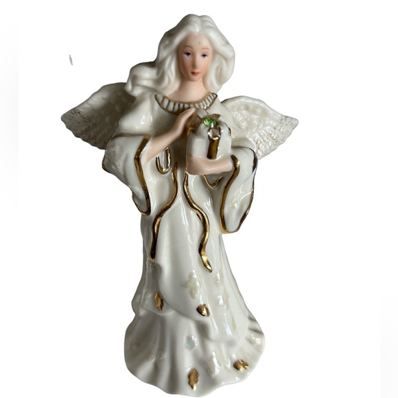 Lenox Birthstone Guardian Angel 5” Leo Peridot Stone Perfect Condition - Picture 1 of 6